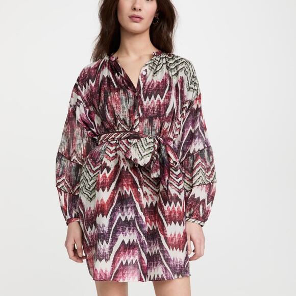 Chufy Pia Blouson Sleeve Minidress Calvi Pink XS - Picture 2 of 14